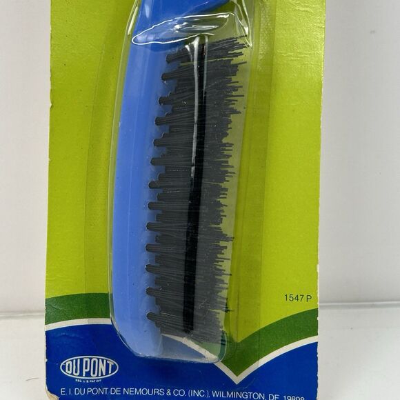 Vintage Dupont Nylon Hair Brush NOS 70s 80s Blue Black Bristles #1547P Original - Picture 3 of 8